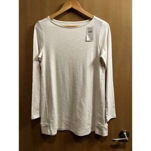 J.Jill PureJill Tunic L/S Top Small NWT Cream Pima Cotton Modal Layered Look